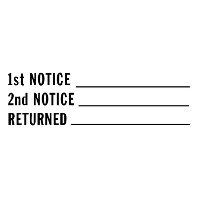 1st Notice, 2nd Notice, Returned Stock Stamp - alternate view