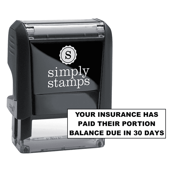 Insurance Paid Portion Balance Due Stock Stamp