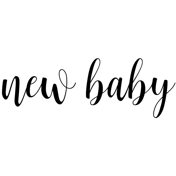 New Baby Cursive Craft Stamp
