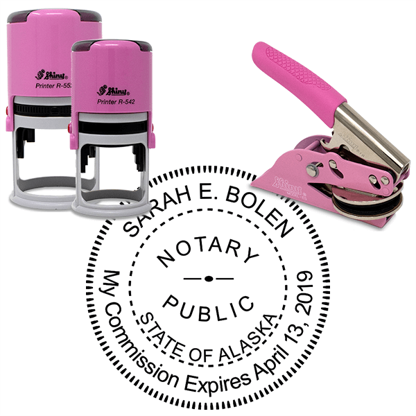 Alaska Notary Pink - Round Design