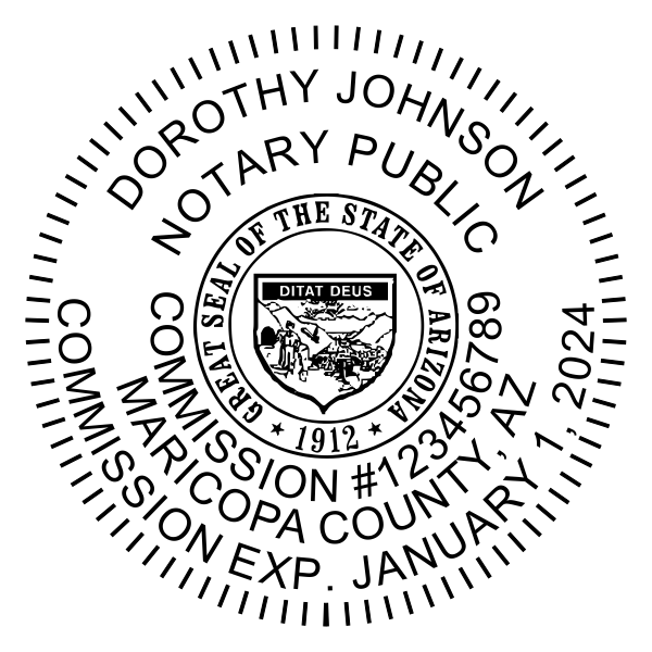 Arizona Notary Pink Stamp Round Design Simply Stamps