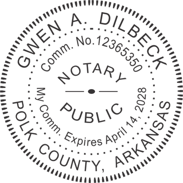Arkansas Round Pink Notary Seal