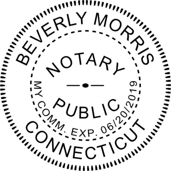 Connecticut Round Pink Notary Seal
