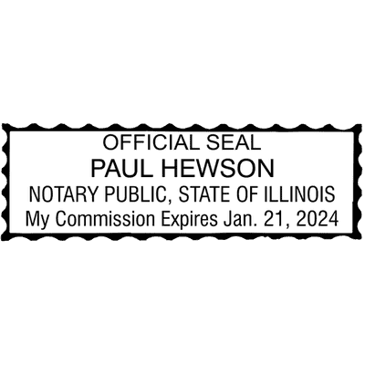 Illinois Pink Rectangle Notary Stamp - alternate view