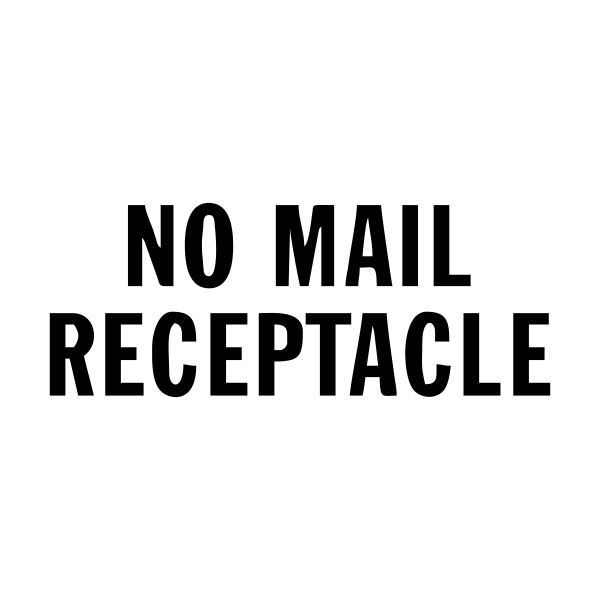 No Mail Receptacle Stock Stamp