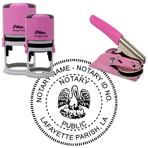 Louisiana Notary Pink - Round Design