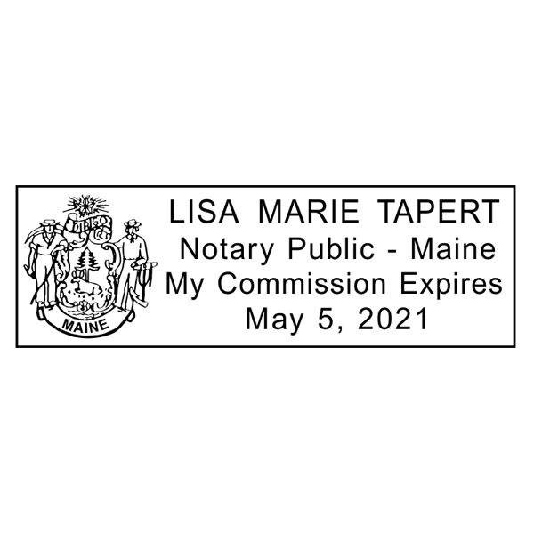 Maine Notary Pink Stamp Rectangle HC Brands