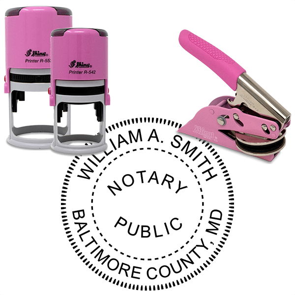 Maryland Notary Pink - Round Design