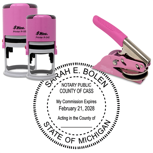 Michigan Notary Pink - Round Design