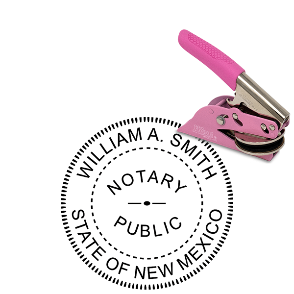 New Mexico Notary Pink Seal - Round Design