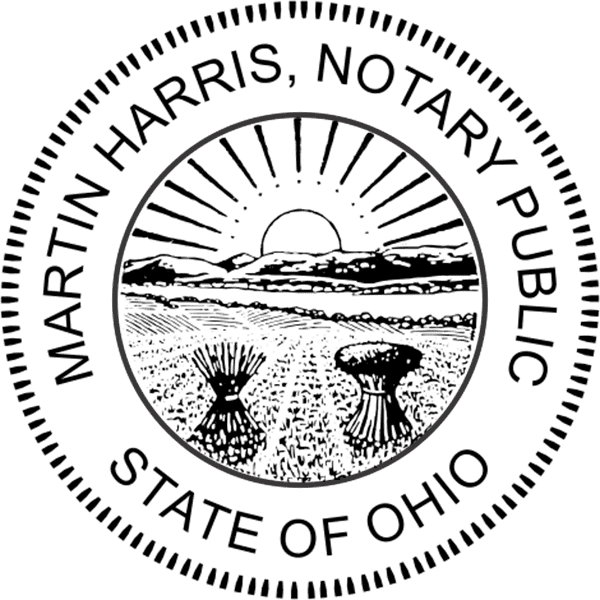 Ohio Round Pink Notary Seal