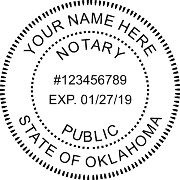 Oklahoma Round Pink Notary Seal