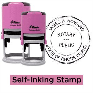 Rhode Island Notary Pink - Round Stamps