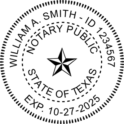 Texas Round Pink Notary Seal - alternate view
