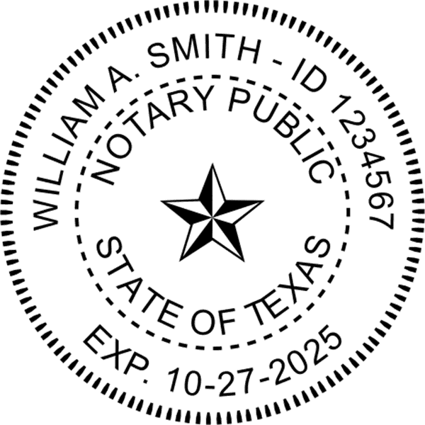 Texas Round Pink Notary Seal