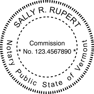 Vermont Round Pink Notary Seal - alternate view