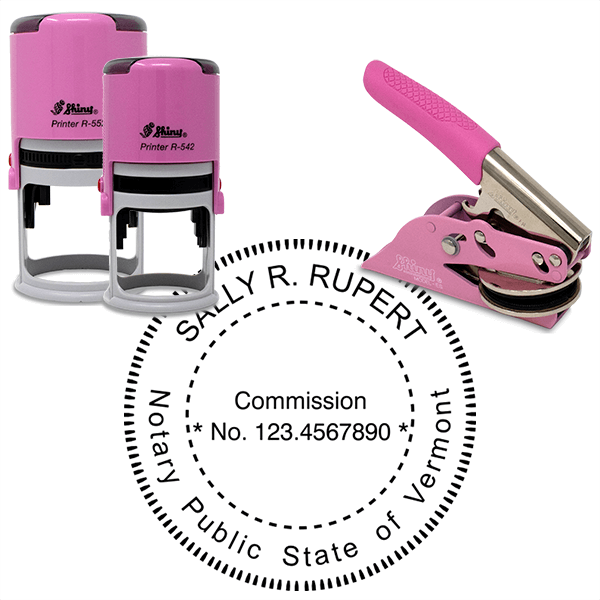 Vermont Notary Pink - Round Design