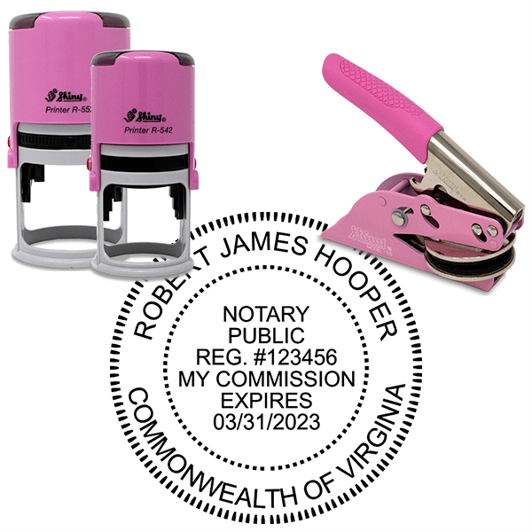 Virginia Notary Pink - Round Design