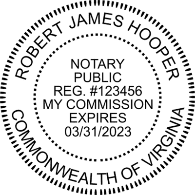 Virginia Round Pink Notary Seal - alternate view