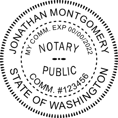 Washington Round Pink Notary Seal - alternate view