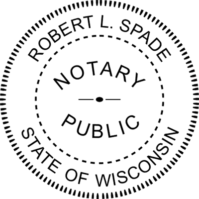 Wisconsin Round Pink Notary Seal - alternate view