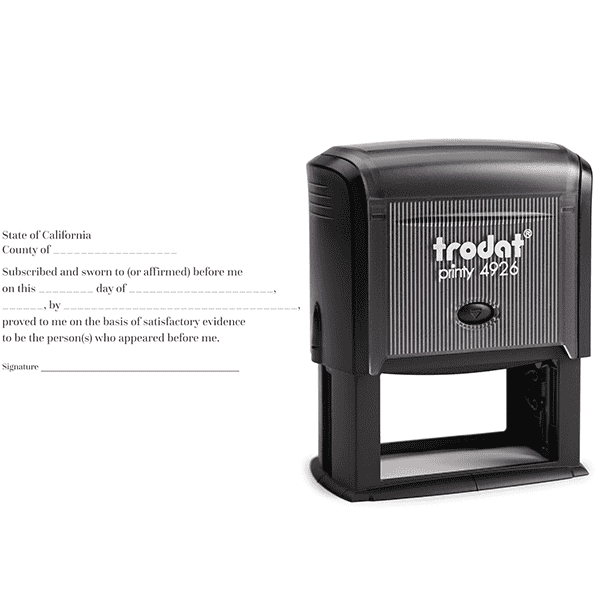 California Jurat Notary Stamp Body and Design