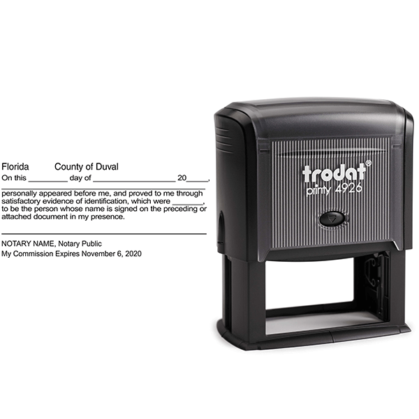 Florida Signature Witness Notary Stamp Body and Design