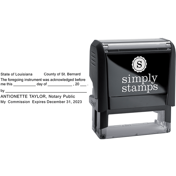 Louisiana Acknowledgment Notary Stamp Body and Design