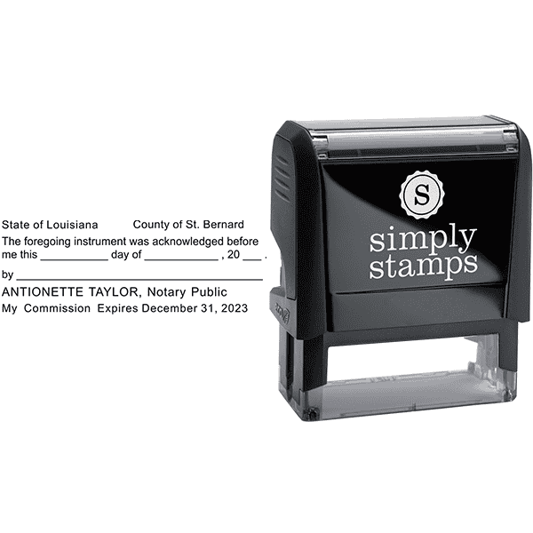 Louisiana Acknowledgment Notary Stamp Body and Design