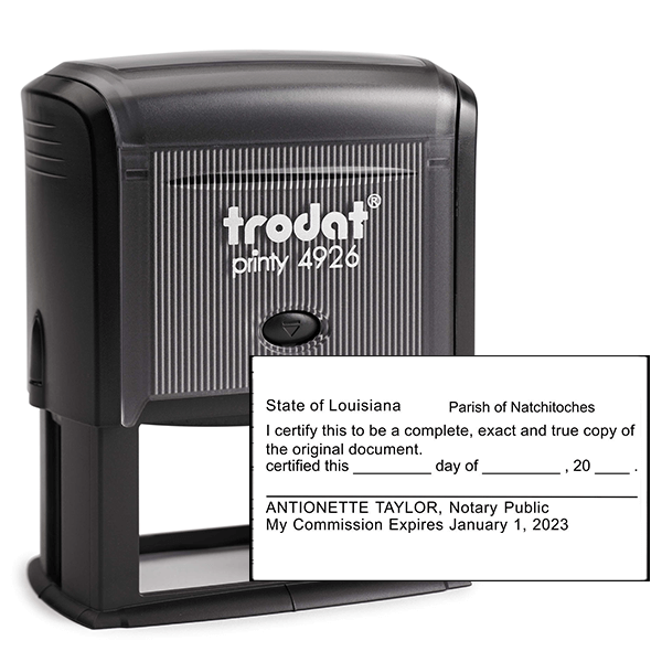 Louisiana Certified True Copy Notary Stamp