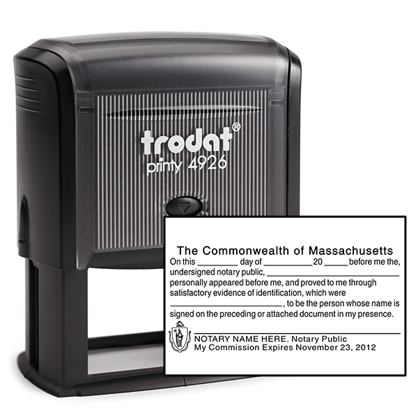 Massachusetts SIGNATURE WITNESS Notary Stamp