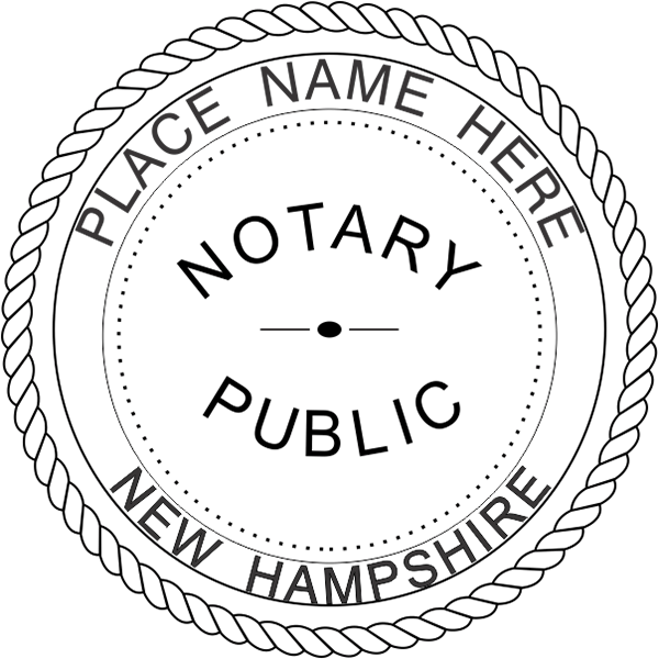 New Hampshire Notary Seal - Round Imprint Example