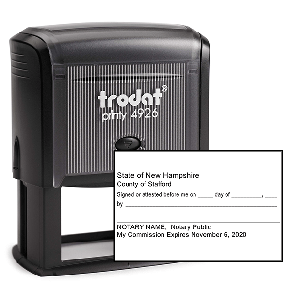 New Hampshire Signature Witness Notary Stamp
