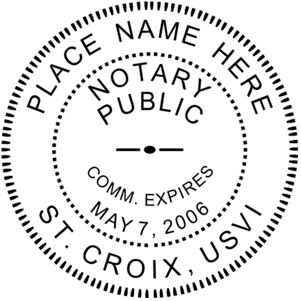U.S. Virgin Islands Notary Seal - Round Imprint Example