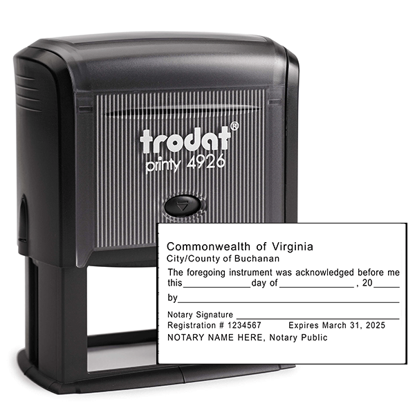 Virginia Acknowledgment Notary Stamp