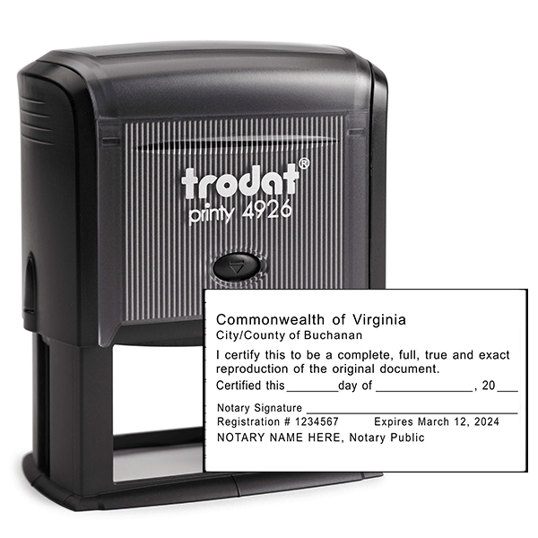 Virginia Certified True Copy Notary Stamp