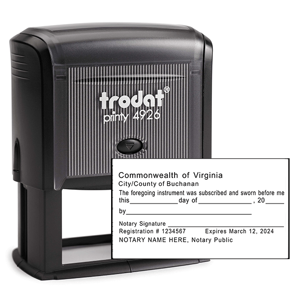 Virginia Jurat Notary Stamp