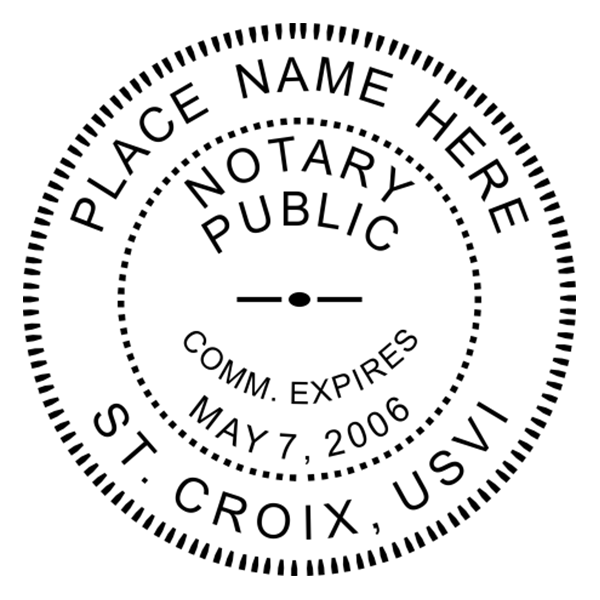 U.S. Virgin Islands Round Pink Notary Seal