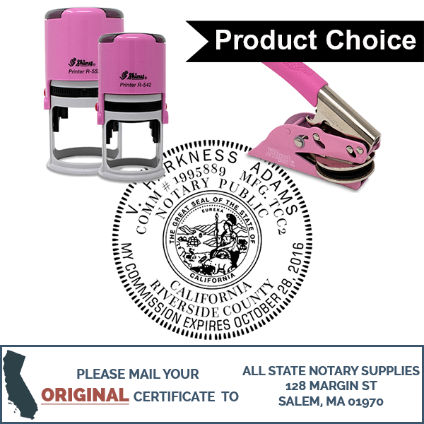California Notary Pink - Round Design