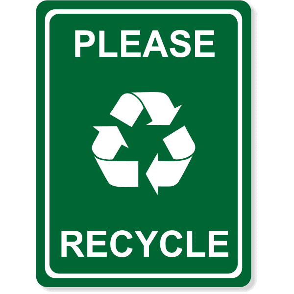 Engraved Please Recycle Sign | 8" x 6"