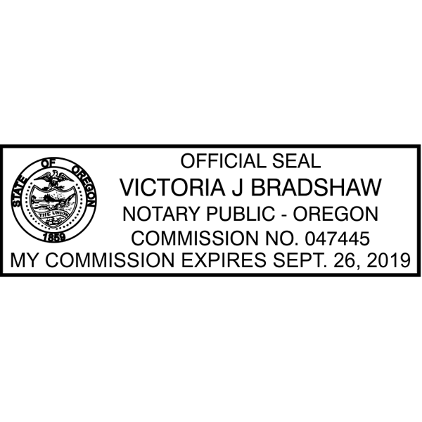 Oregon Notary Pink Stamp - Rectangle - All State Notary Supplies