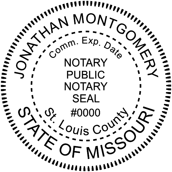 Missouri Notary Pink - Round Design Seal