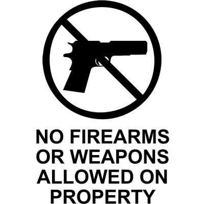 No Weapons Die Cut Vinyl Decal | 6" x 4"