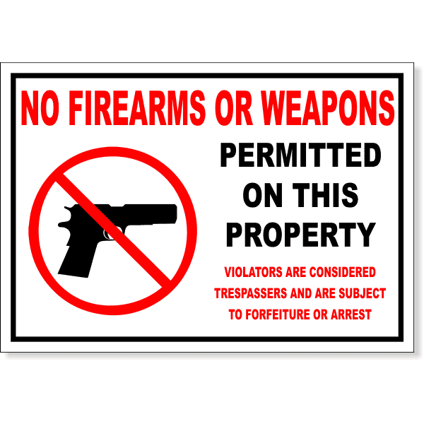 No Firearms Permitted Decal | 7" x 10"