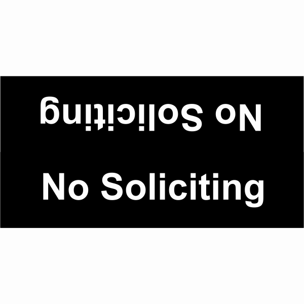 No Soliciting Tent Sign | 2" x 8"