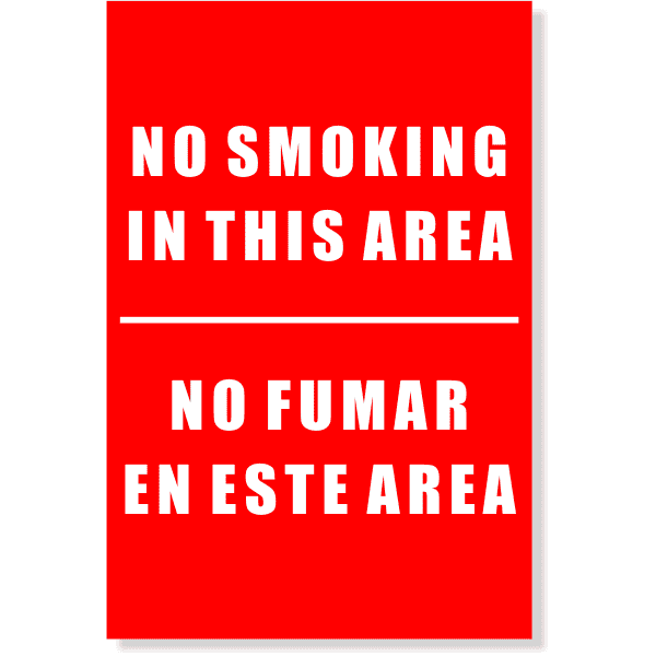NO SMOKING IN THE AREA Sign | 6" x 4"