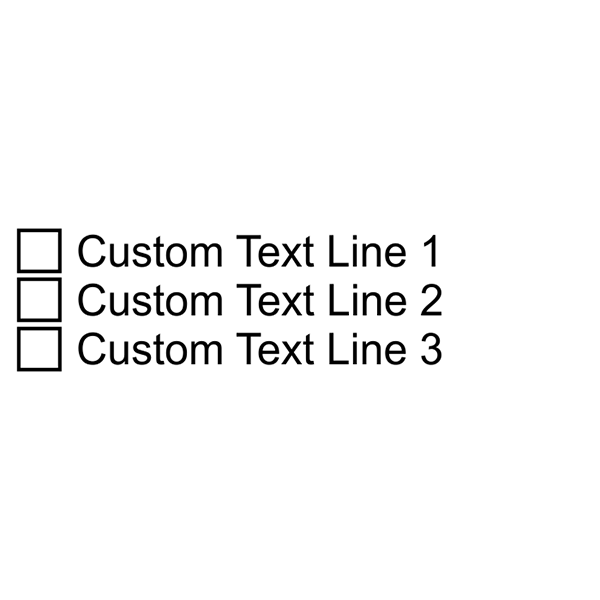 3 Line Checkbox Custom Rubber Stamp