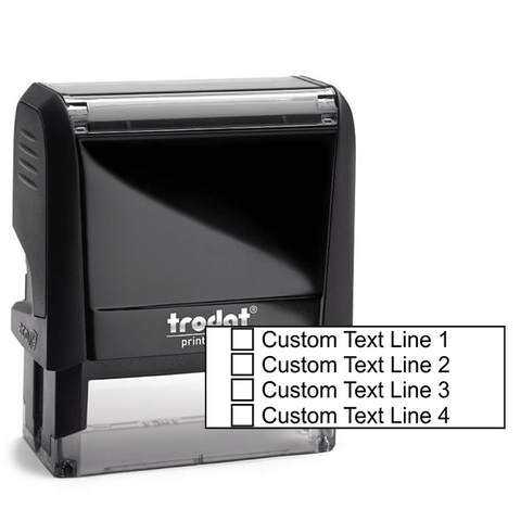 4 Line Checkbox Custom Rubber Stamp