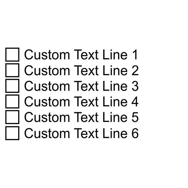 6 Line Checkbox Custom Rubber Stamp
