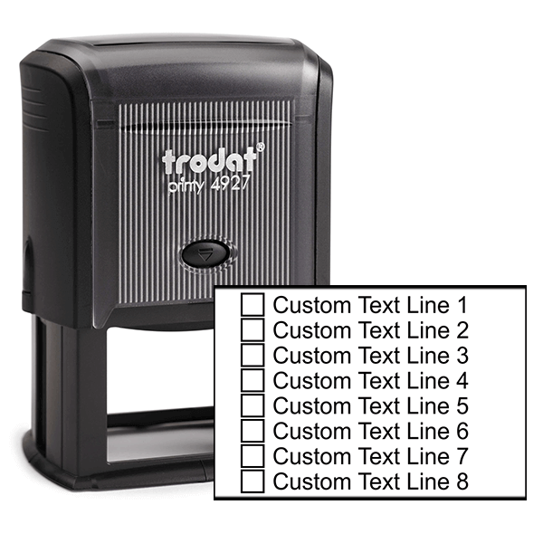 8 Line Checkbox Custom Rubber Stamp